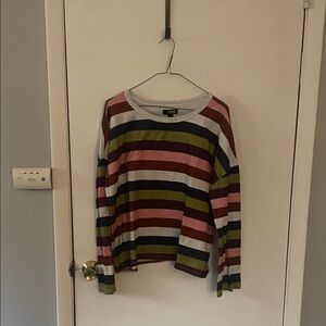 a.n.a Multicolor Striped Crew Neck Sweater